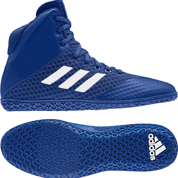 Adidas Mat Wizard Wrestling Shoe Royal Blue and White