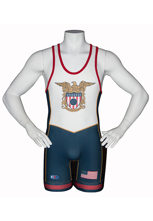 Cliff Keen Sublimated Stock USA Navy Wrestling Singlet