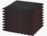 Century Reversible Puzzle Mat 9 Pack Bundle - Black/Cardinal