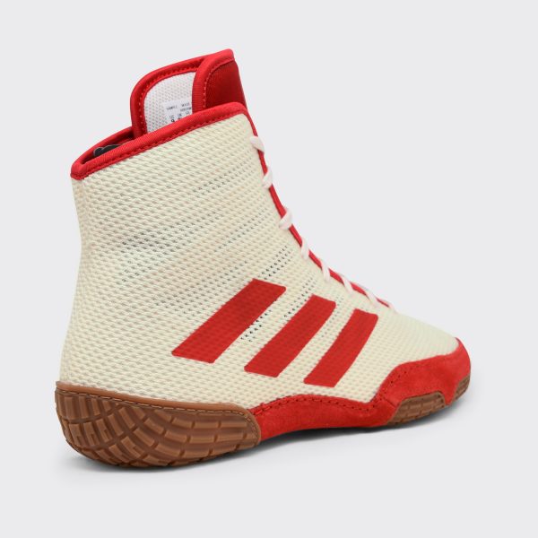 Adidas 231-Tech Fall 2.0 Youth Wrestling Shoe-White/Red