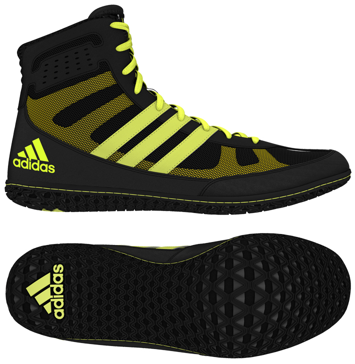 Adidas Mat Wizard Wrestling Shoe - Black/Solar Yellow