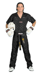 Fighter Top Ten Mesh Martial Arts Uniform Black