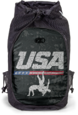 Cliff Keen USA Distressed Black Flag Branded Wrestling Backpack