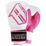 Sentinel S3 Pro Leather Gel Padded Sparring Boxing Gloves - Limited Edition - White/Pink