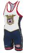 Cliff Keen Sublimated Stock USA Navy Wrestling Singlet