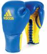 Adidas Glory Pro Men's Competition Boxing Gloves - Blue and Yellow